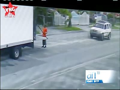 Man standing behind a truck in Miami is killed when hit from behind by a car