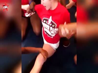 white girl screams in pain as she is held down and forced to do the splits by blacks