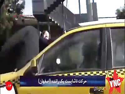in iran taxi driver  punishes his wife  because of family dispute 