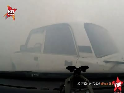 accident with Toyota Camry because of bush fire smoke