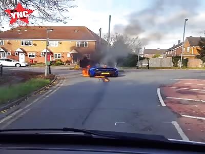 McLaren supercar worth Â£1million goes up in flames in England 