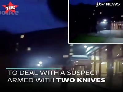 in Birmingham England a sand black  brandishing two knives get TASERED by cops