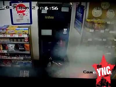 in Liverpool,England  1,200 lit fireworks explode in shop after being hurled inside by the mandem