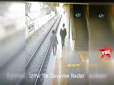 University student's suicide by jumping in front of a moving train in turkey