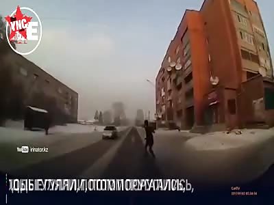 in Kazakhstan guy rushed under the wheels of a passing Lexus after a quarrel with his girlfriend