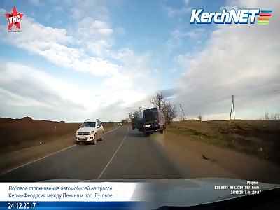 accident on the road Kerch-Feodosiya,Russia: cars collided 
