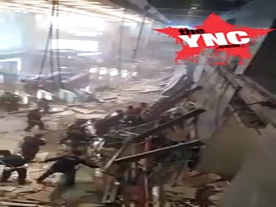 [aftermath] of collapsed balcony at Indonesia Stock Exchange Jakarta