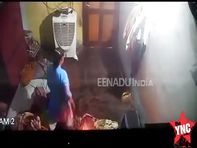 suicide a 50 year old woman sets her self on fire @0:49 mark  in Uttar Pradesh. 
