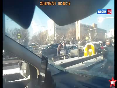 road rage leads to fist fight in the north of Moscow