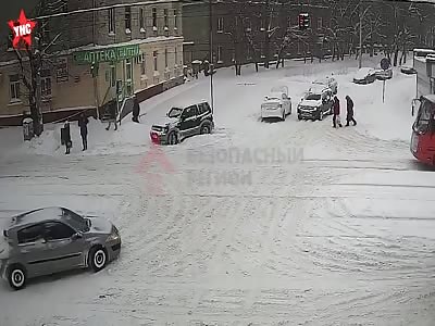 woman is hit by a Marshrutka In Yaroslavl