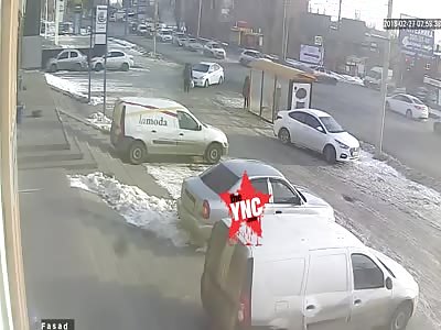 accident at the bus stop  in Rostov-on-Don