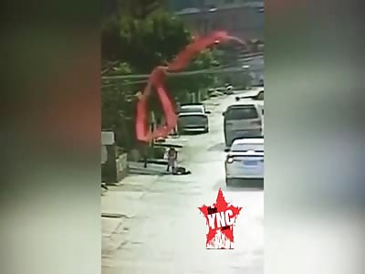 boy gets crushed by a vehicle