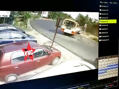 Karnataka State Road Transport Corporation bus vs police car accident 