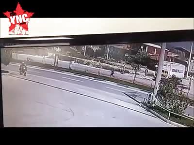 A person gets hit by a bike in turkey 