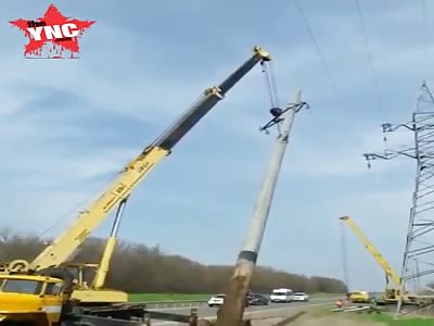 crane accident in Russia 