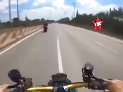 speeding bike collided with truck in Vietnam