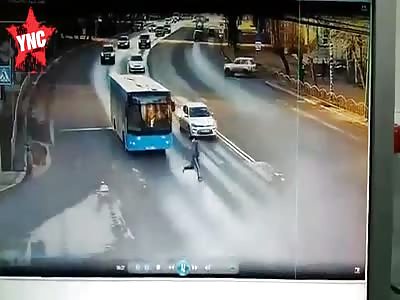man hit by a car in  Oktyabr'skiy Prospekt, Syktyvkar, Komi Republits, Russia