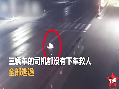 man died on the zebra crossing when he was crushed by two cars in Shandong