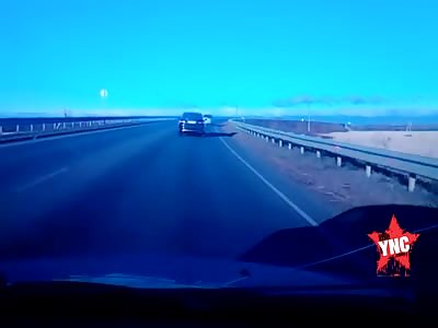 a lady fell a sleep while driving and nearly killed her kids in Chelyabinsk Oblast, Russia