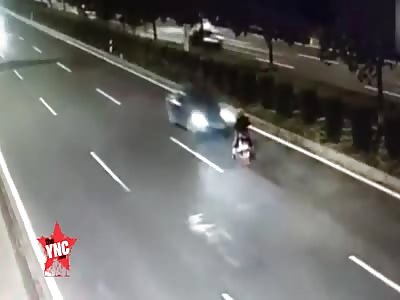 great Collision man died on his bike in Jiaxing