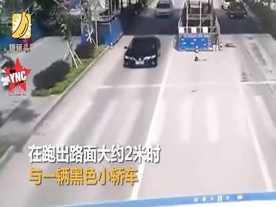 primary school student suddenly rushed out of the zebra crossing and was hit in Qinzhou