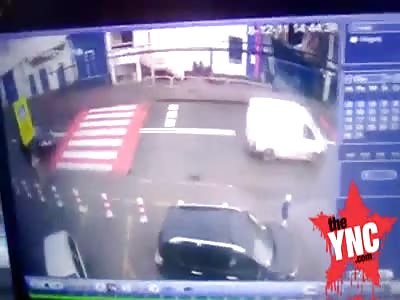 young girl hit by a car on the zebra crossing in Poland