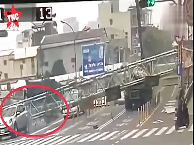 accident on  Zhonghua Road, Taichung, Taiwan