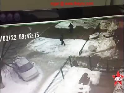 [2 angles] the murder of a policeman by a terroist in Tatarstan,Russia