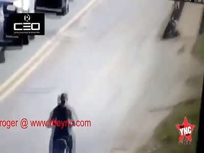 pothole vs motorcyclist in Argentina   