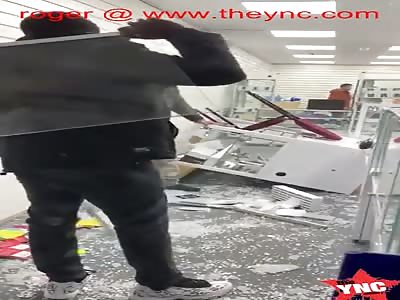 A fight in a shop in Birmingham,England 