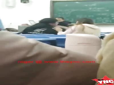 love couple fight in a classroom in Guangdong