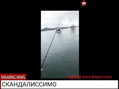 a boat sank in Kamchatka after a collision with a log