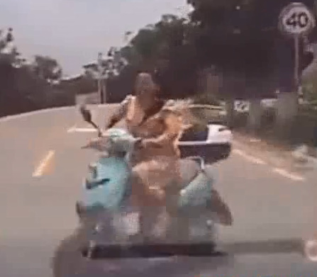 Spectacular Speedy Crash with Scooter Girl