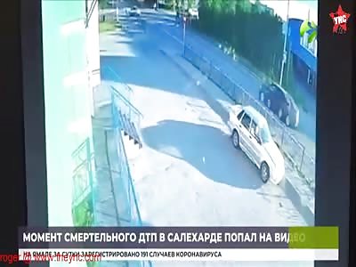 man was ejected from his motorcycle and died in Okrug, Russia