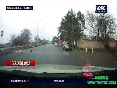 A woman dies on the zebra crossing in Kazakhstan