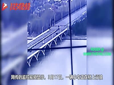 A woman died after her car fell of a bridge in Shandong