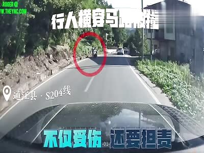 A Car crashed into a Man in Bazhong City