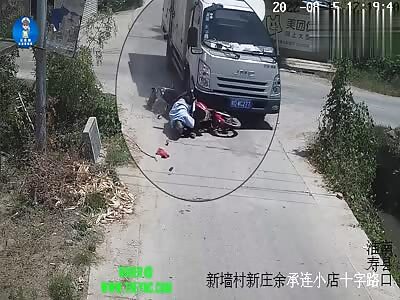 Wang on his motorcycle crashed into Liu van in Anhui 