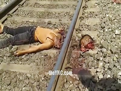 Suicide Man Train Lines Perfect Beheading 