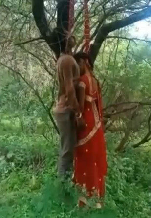 Lovers End their Lives Together, Hanging from a Tree