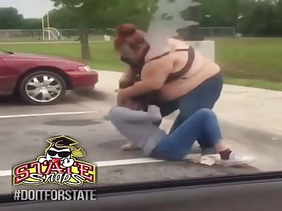Fat Bitch Gives Skinny Girl A Beating