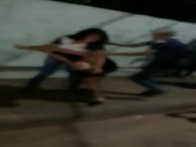 Girl Faints after Being Stabbed in Fight