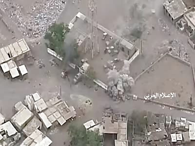Houthis drones with artillery bombing some enemies military sites