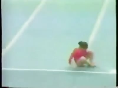 Classic death of gymnast when falling badly