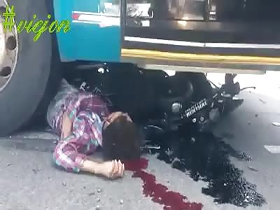 Men crushed by bus