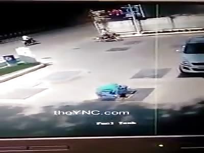 Fuel pump attendant gets crushed