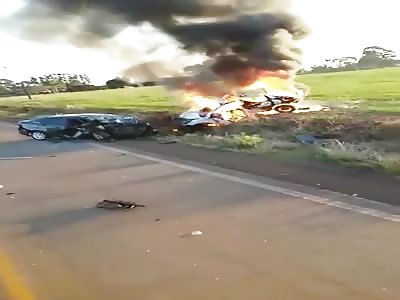 Man dead and car up in flames after fatal crash