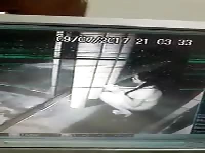 Woman caught on cctv taking a shit in the street