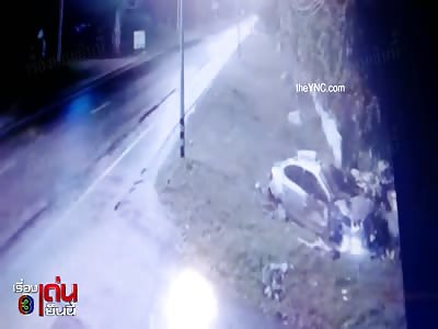 Two women ejected from car as it smashes into a wall