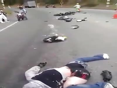 Aftermath of Girls Brutal Motorbike Crash